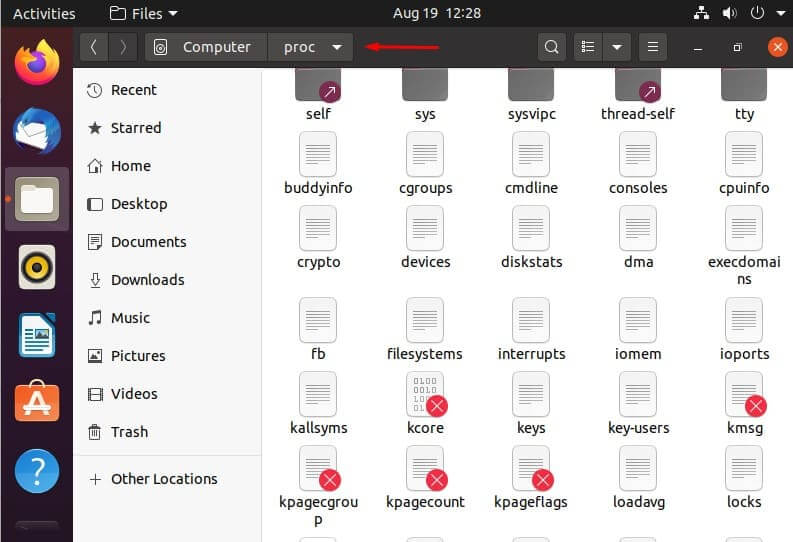 Kernel and process pseudo files