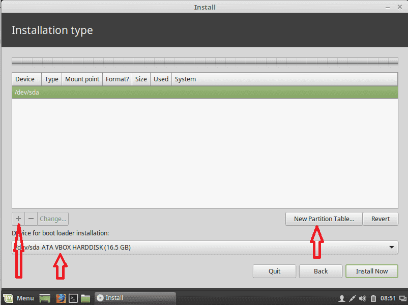 linux create partitions