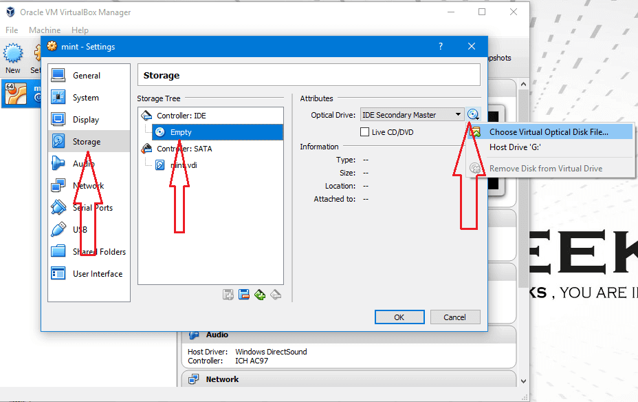 linux iso file for virtualbox