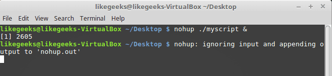 linux bash nohup command