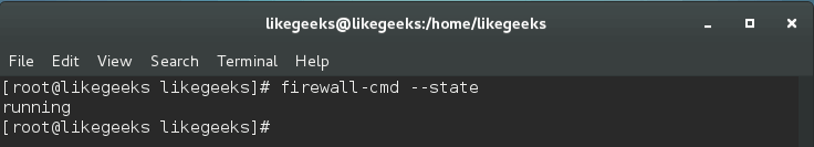 linux security firewall-cmd state