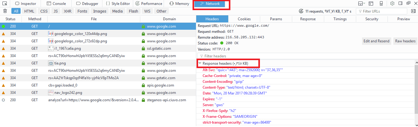 Linux Web Server response header