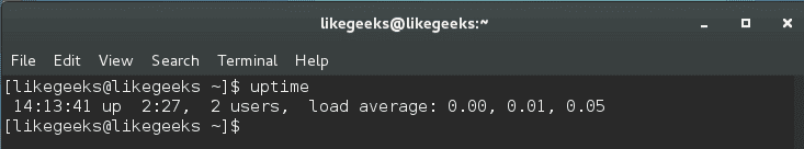 linux process managment uptime command