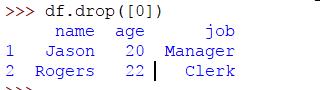 Delete a row by index