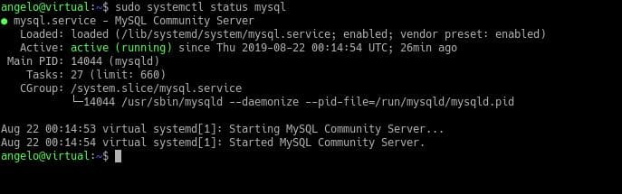 MySQL service is running on Linux
