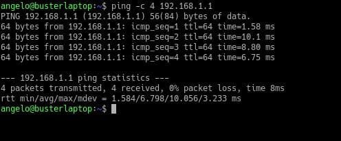 Using ping to check the latency