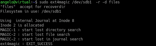 Using ext4magic to recover files