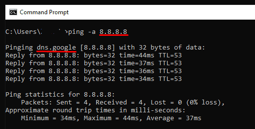 ping command