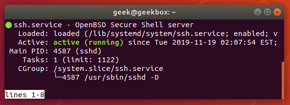 SSH running