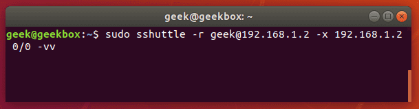 sshuttle command
