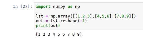 NumPy reshape