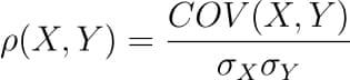 formula for correlation coefficient between two variables