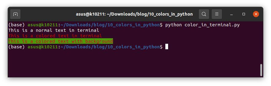 colored text in terminal output
