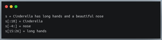 basic use of string slicing in python