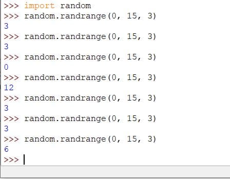 Generate random numbers between 0 and 15 with step 3