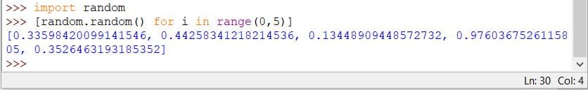 Array of random numbers