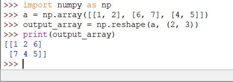 NumPy reshape 3D to 2D