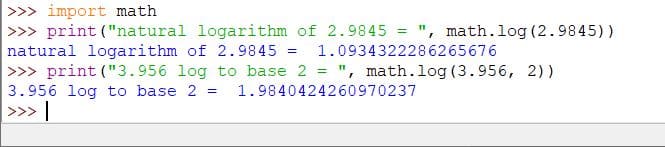 Example of log() method