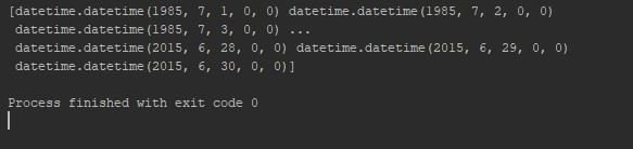 Example snippet to demostrate how we can generate datetimes with np.arange function