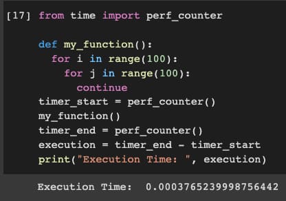 Code profilig using perf_counter
