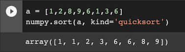 NumPy sort algorithm kind
