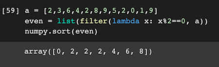 NumPy sort using lambda
