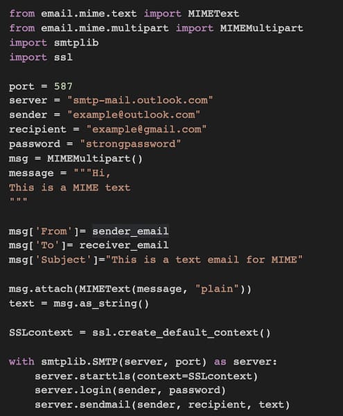 html table in python email