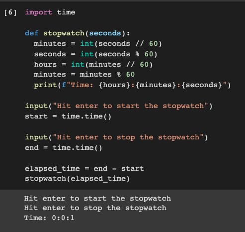 Python Stopwatch