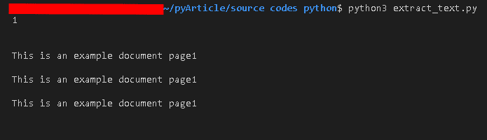 The result of running extract_text.py