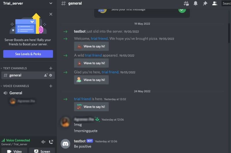 example of a discord bot command