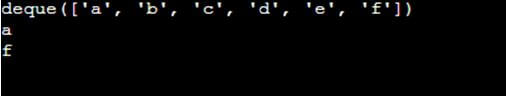 This is an example of getting an element without deleting them from a deque in Python.