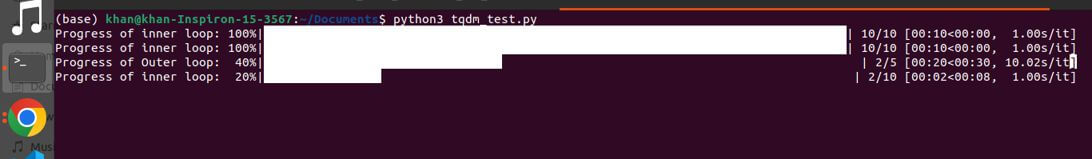 displaying nested tqdm progressbars in terminal