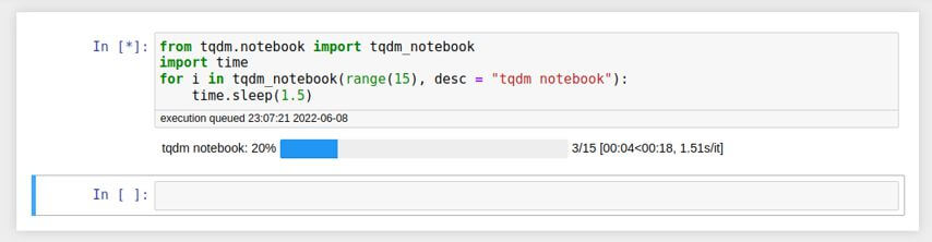 tqdm inside jupyter notebook