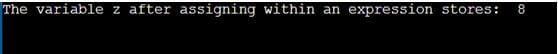 This output shows another example of Python walrus operator variable assignment
