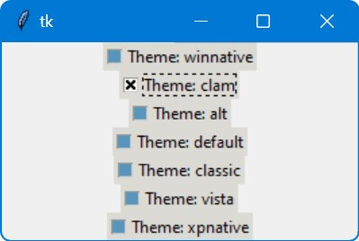 Built-in ttk Themes for Checkboxes
