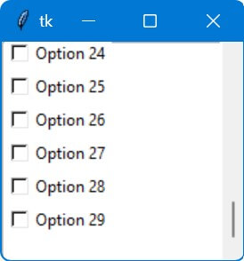 Create Scrollable List of Checkbuttons